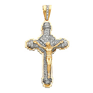 White CZ Hip Hop Crucifix