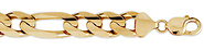 14mm 14K Gold Figaro Chain
