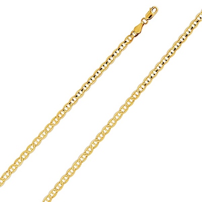 4mm 14K Gold Mariner Chain