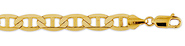 9mm 14K Gold Flat Mariner Chain