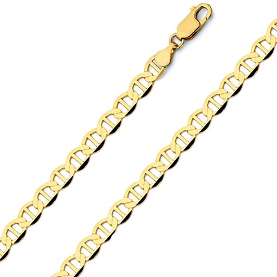 4.5mm 14K Gold Flat Mariner Chain