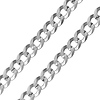 Men's 12mm Concave Curb Cuban Sterling Silver Chain