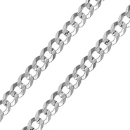 10mm Silver Concave Curb (Cuban)
