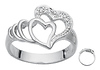 Silver CZ Heart Ring