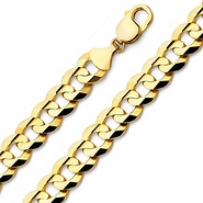 12.5mm 14K Gold Curb Link (Cuban Link) Chain