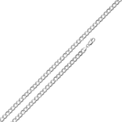 3mm Silver Concave Curb (Cuban)