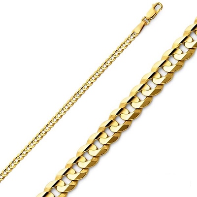 2.5mm 14K Gold Concave Curb Chain