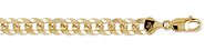 8.5mm 14K Gold Yellow Pave Curb (Cuban) Chain