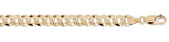 7.5mm Men's Yellow Pave Curb Cuban 14K Gold Chain