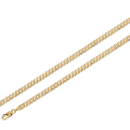 5mm 14K Gold Yellow Pave Curb (Cuban) Chain