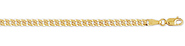 4mm Yellow Pave Curb Cuban 14K Gold Chain