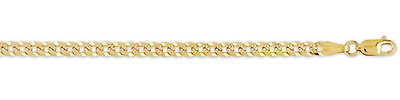 4mm Yellow Pave Curb Cuban 14K Gold Chain