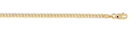 3.5mm 14K Gold Yellow Pave Curb (Cuban) Chain