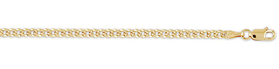 3.5mm 14K Gold Yellow Pave Curb Cuban Link Chain