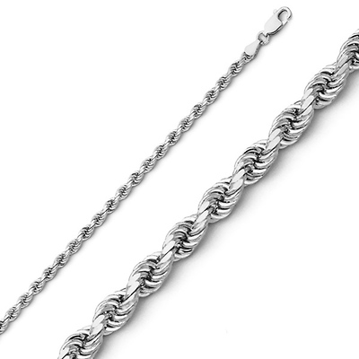 2mm Diamond Cut Rope Silver Chain Necklace