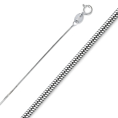0.9mm Snake Link Sterling Silver Chain Necklace