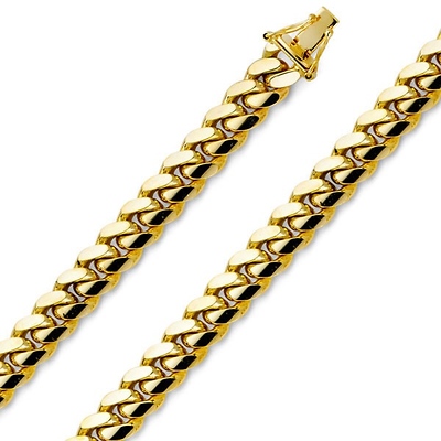 8.5mm Men's Miami Cuban Link 14K Yellow Gold Chain