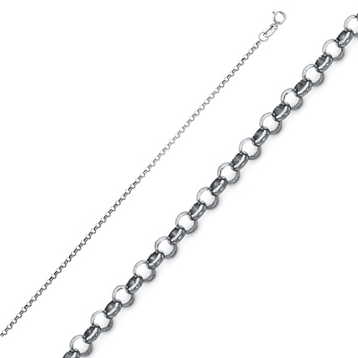 1mm Rolo Sterling Silver Chain Necklace