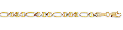 4mm 14K Gold White Pave Figamariner Chain