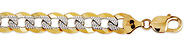 12.5mm Men's Thick White Pave Curb Cuban Link 14K Gold Chain