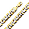 11mm Men's Thick White Pave Curb Cuban Link 14K Gold Chain
