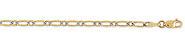 3mm 14K Gold White Pave Figaro Chain