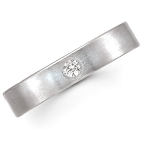 4mm Diamond Flat Comfort Fit Promise Ring