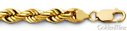 10mm 14K Gold Diamond Cut Rope
