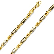 4mm 14K Gold Milano Rope Chain