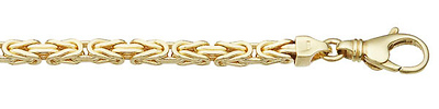 3.8mm Byzantine Link 14K Yellow Gold Chain