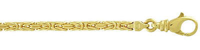 3mm 14K Gold Byzantine Chain