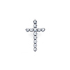 14K White Gold Round Diamond Cross Charm Pendant (0.17 ctw)