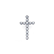 14K White Gold Round Diamond Cross Charm Pendant (0.17 ctw)