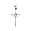 14K White Gold Solitaire Diamond Cross Pendant (0.04 ctw)