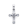 Fancy 14K White Gold Diamond Cross Pendant