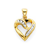 14K Yellow Gold Heart Pendant (0.12 ctw)