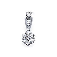 18K White Gold Diamond Flower Pendant (0.40 ctw)