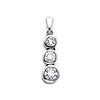 14K Three Diamond Stone Pendant (0.64 ctw)