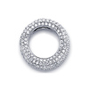 14K White Gold Pave Diamond Circle Pendant (0.81 ctw)