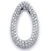 14K White Gold Pave Diamond Oval Shaped Pendant (0.66 ctw)