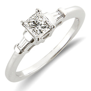 3 Stone Princess Cut Bridal Engagement Ring (0.50 ctw)