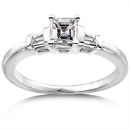 3 Stone 14K Asscher Cut Engagement Ring (0.50 ctw)
