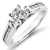 14K Channel Set Round Cut Engagement Ring (0.75 ctw)