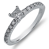 Princess Cut 14K Nouveau Engagement Ring (0.58 ctw)