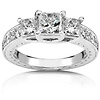 14K 3 Stone Princess Cut Engagement Ring (1.40 ctw)