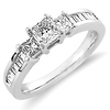 14K Three-Stone Princess Cut Engagement Ring (1.00 ctw)