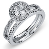 14K Halo Round Cut Engagement Ring (0.75 ctw)