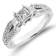 Princess Cut 14K Bridal Engagement Ring (0.80 ctw)