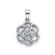 14K Fancy Diamond Flower Pendant (0.30 ctw)