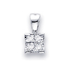14K 0.29 ctw Princess Cut Invisible Set Pendant